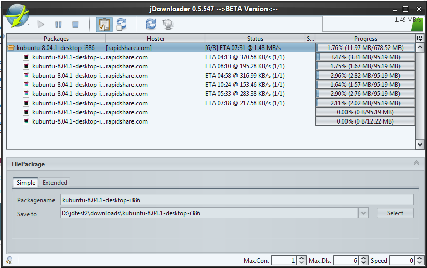 JDownloader v2.0.1 Build 48254 支持多线程下载器