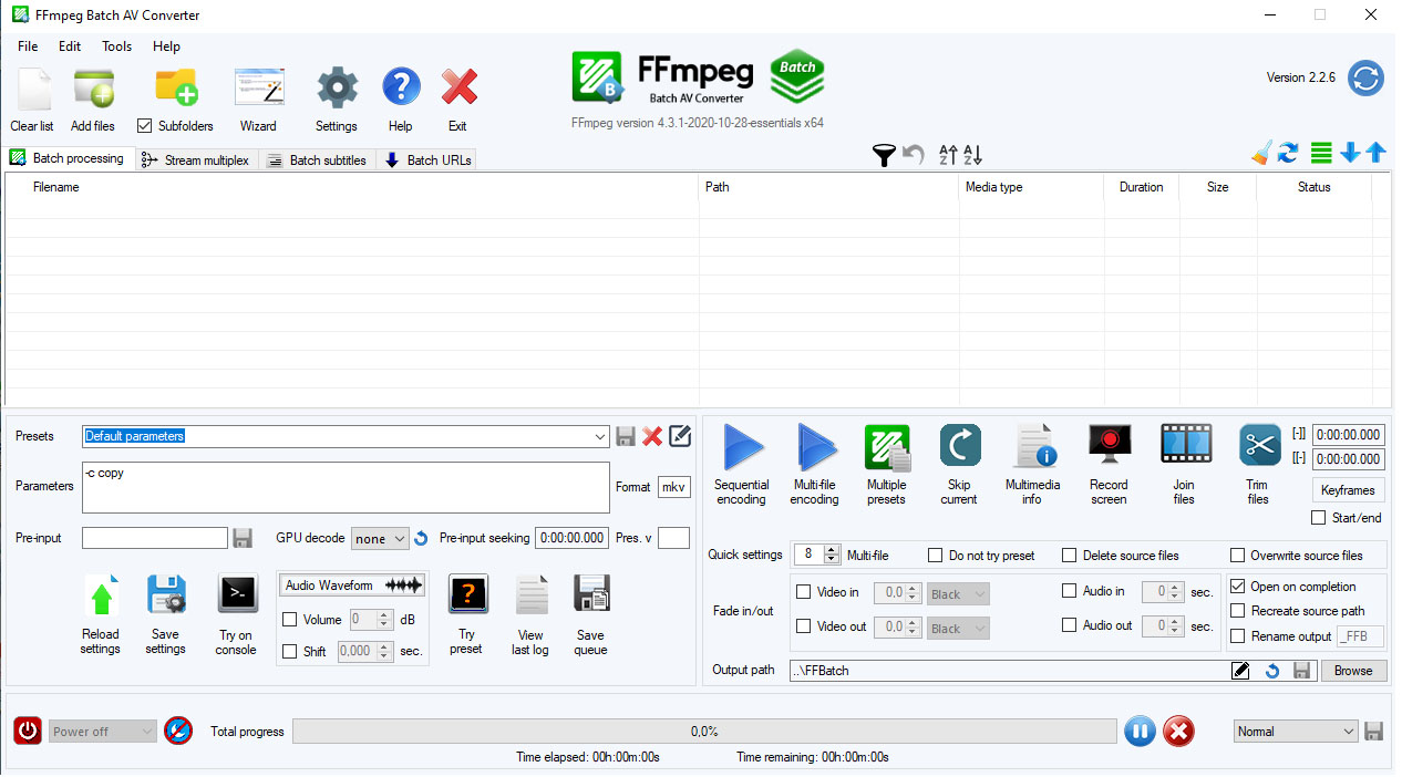 FFmpeg Batch AV Converter v3.0.7 + Portable 音频和视频编码器