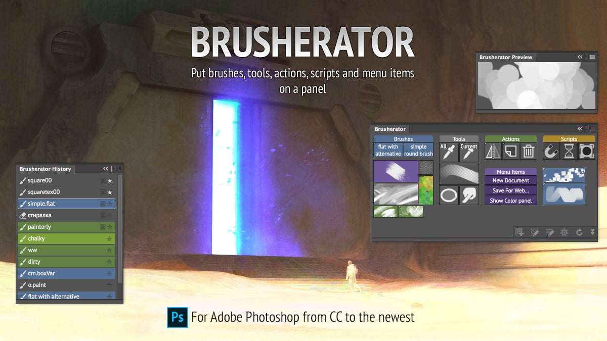 Brusherator v1.8.0 画笔和工具预设PS插件