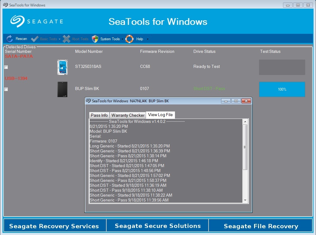 SeaTools for Windows v5.1.182 硬盘检测软件