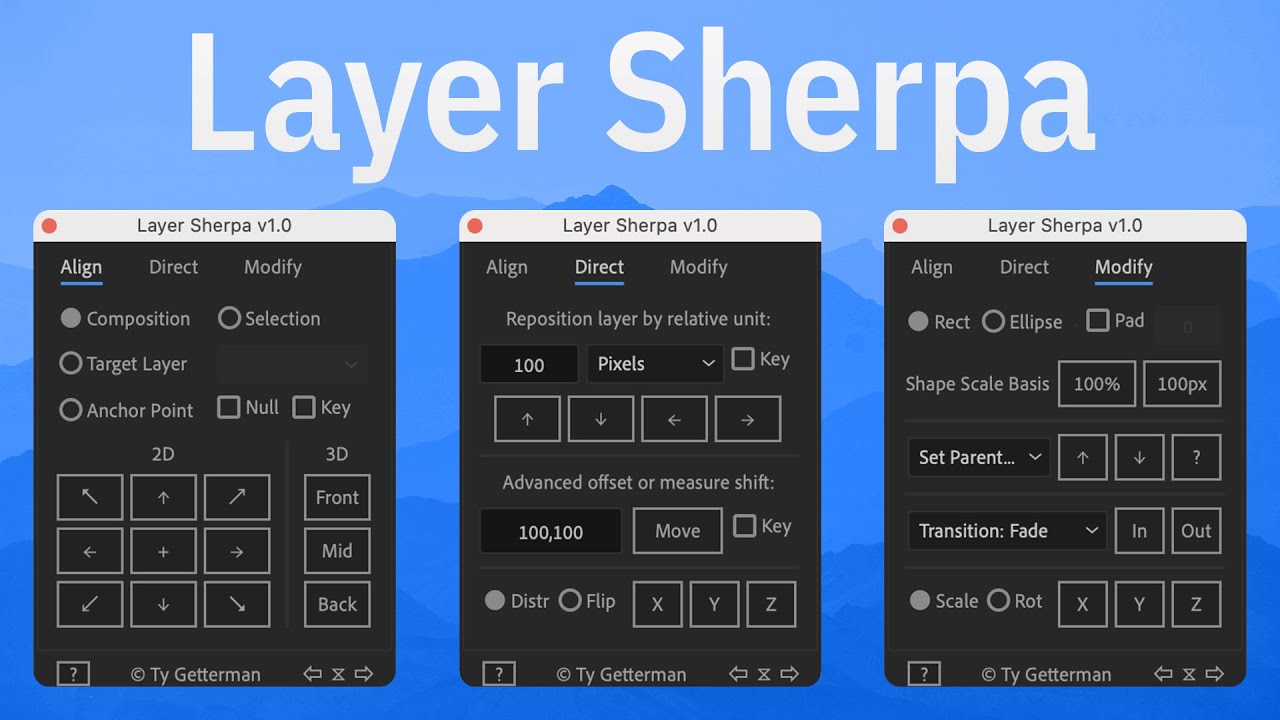 Aescripts Layer Sherpa v1.0 多图层操控AE脚本工具包