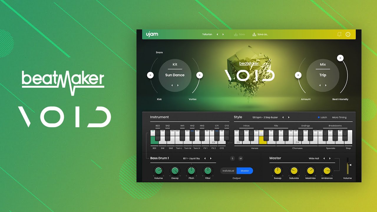 uJAM Beatmaker VOID v2.3.1 鼓和贝斯节奏乐器插件