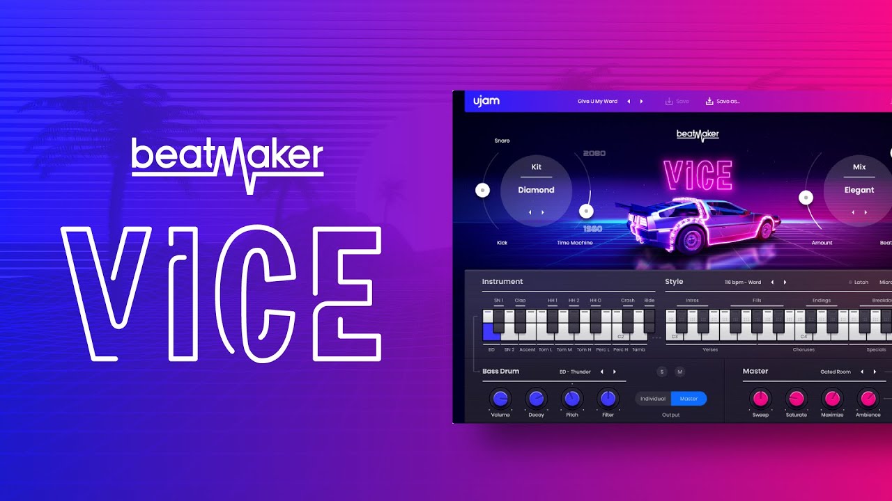 uJAM Beatmaker VICE v2.3.1 80年代鼓点和节奏乐器插件