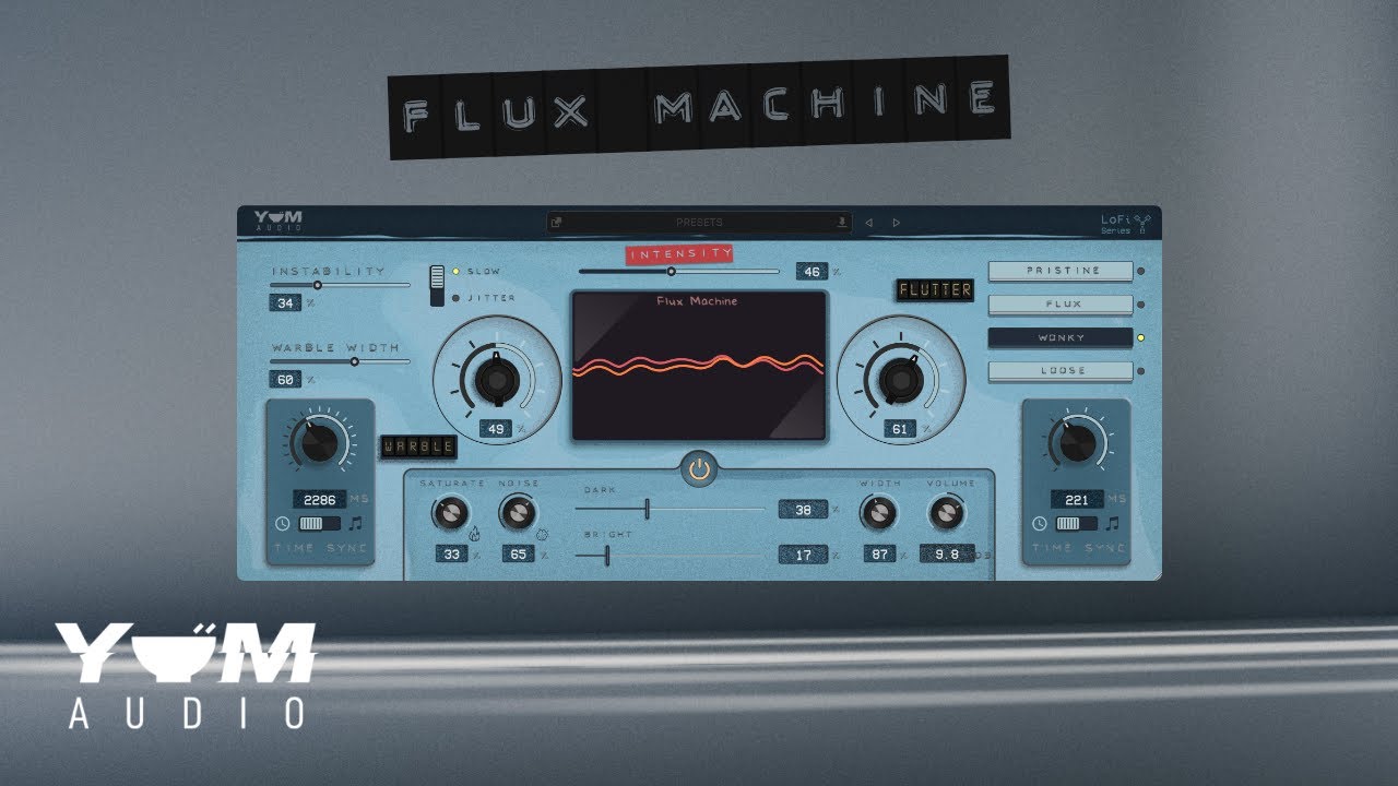 Yum Audio LoFi Flux Machine v1.7.2 磁带和薄膜颤动效果插件