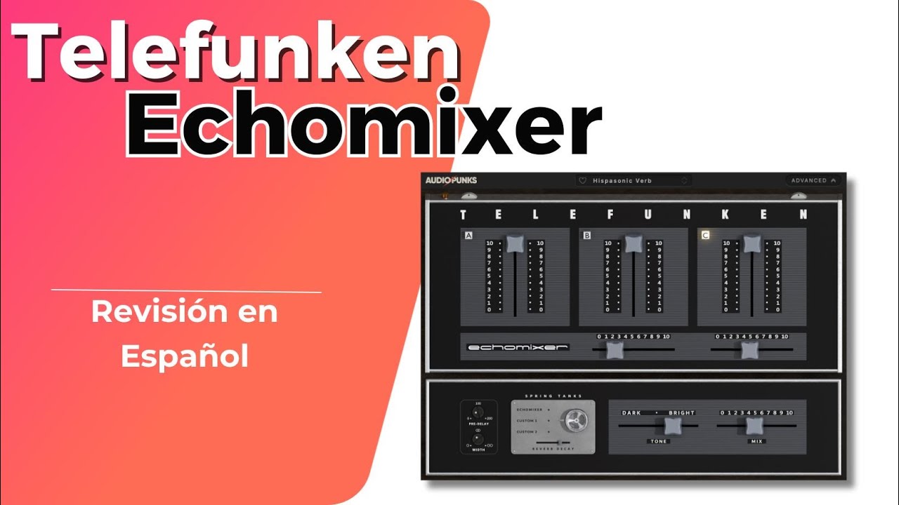 Audiopunks AP Telefunken Echomixer v1.2.2 前置放大器失真和弹簧混响插件