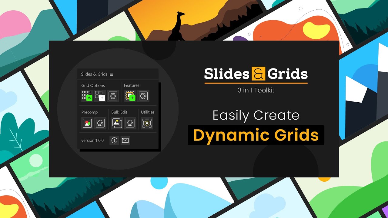 Aescripts Slides and Grids v1.2 创建动态网格和幻灯片动画AE插件