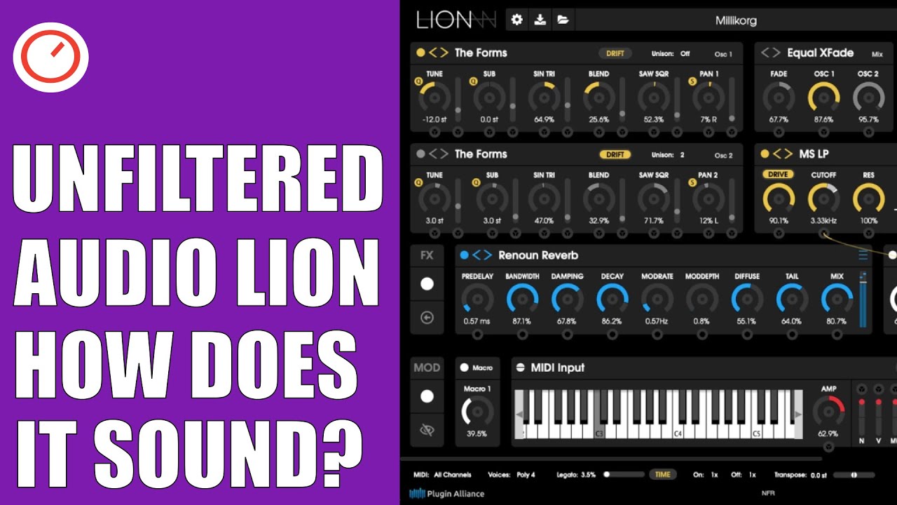 Unfiltered Audio Lion v1.5.0 振荡合成器插件