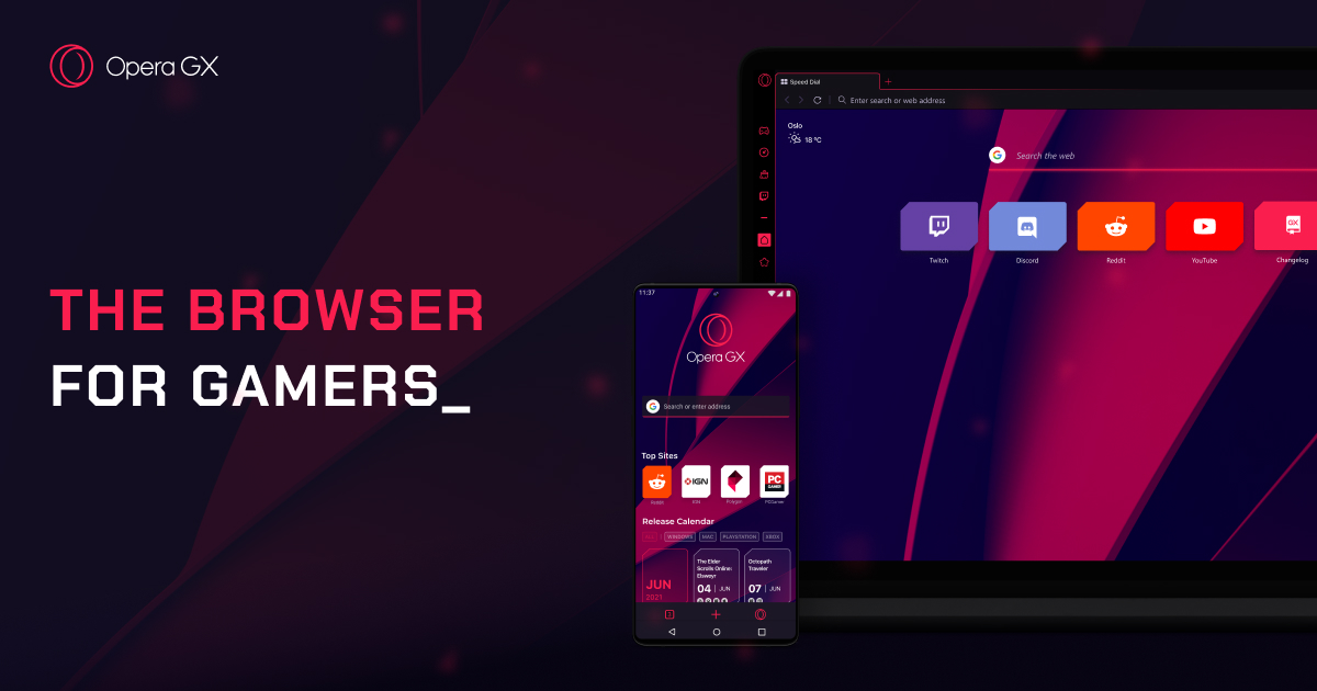 Opera GX (Gaming Browser) v109.0.5097.142 游戏爱好者网络浏览器