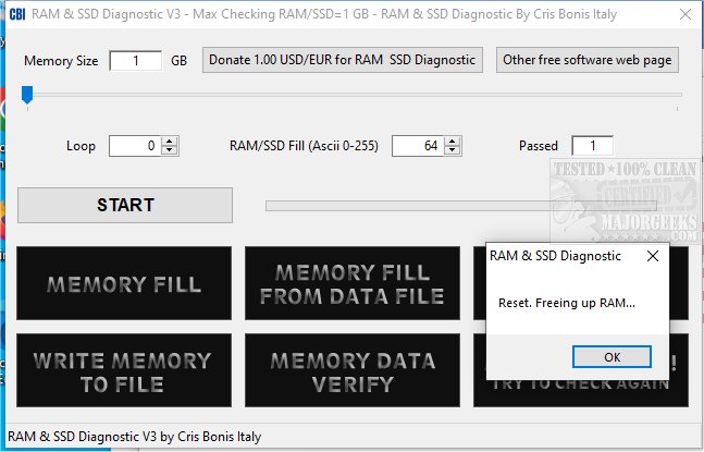 RAM & SSD Diagnostic v3.3 RAM和SSD错误验证工具