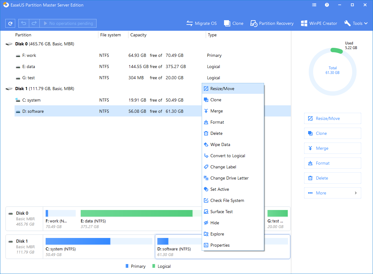 EASEUS Partition Master Professional Edition v18.5.0 Build 20240605 磁盘分区管理软件