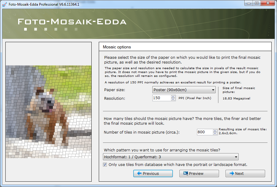 Foto-Mosaik-Edda Pro v7.8.23025.1 拼接马赛克效果软件