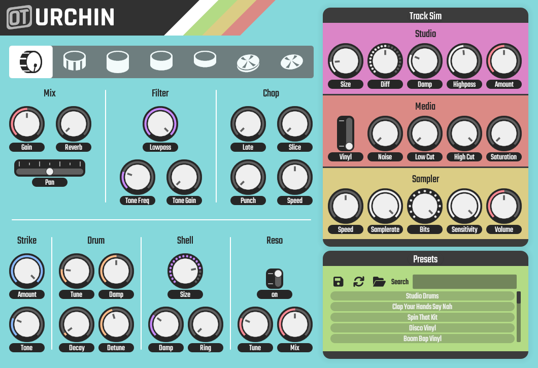 Punk Labs OneTrick URCHIN v1.0.0 模拟老式唱片混合鼓合成器