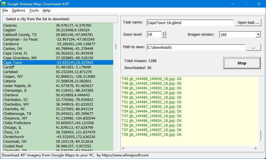 Google Birdseye Maps Downloader v6.97 谷歌地图下载器