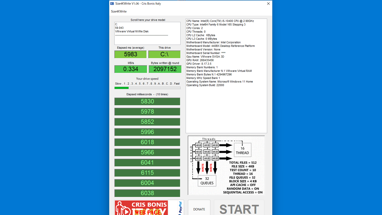 Size4KWrite v2.08 分析和评估硬盘写入速度工具