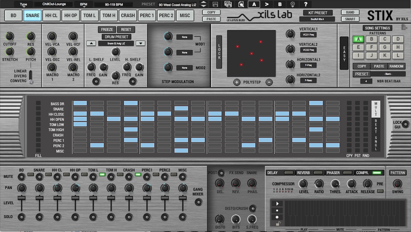 XILS-lab StiX v1.6.2 多重合成鼓机插件