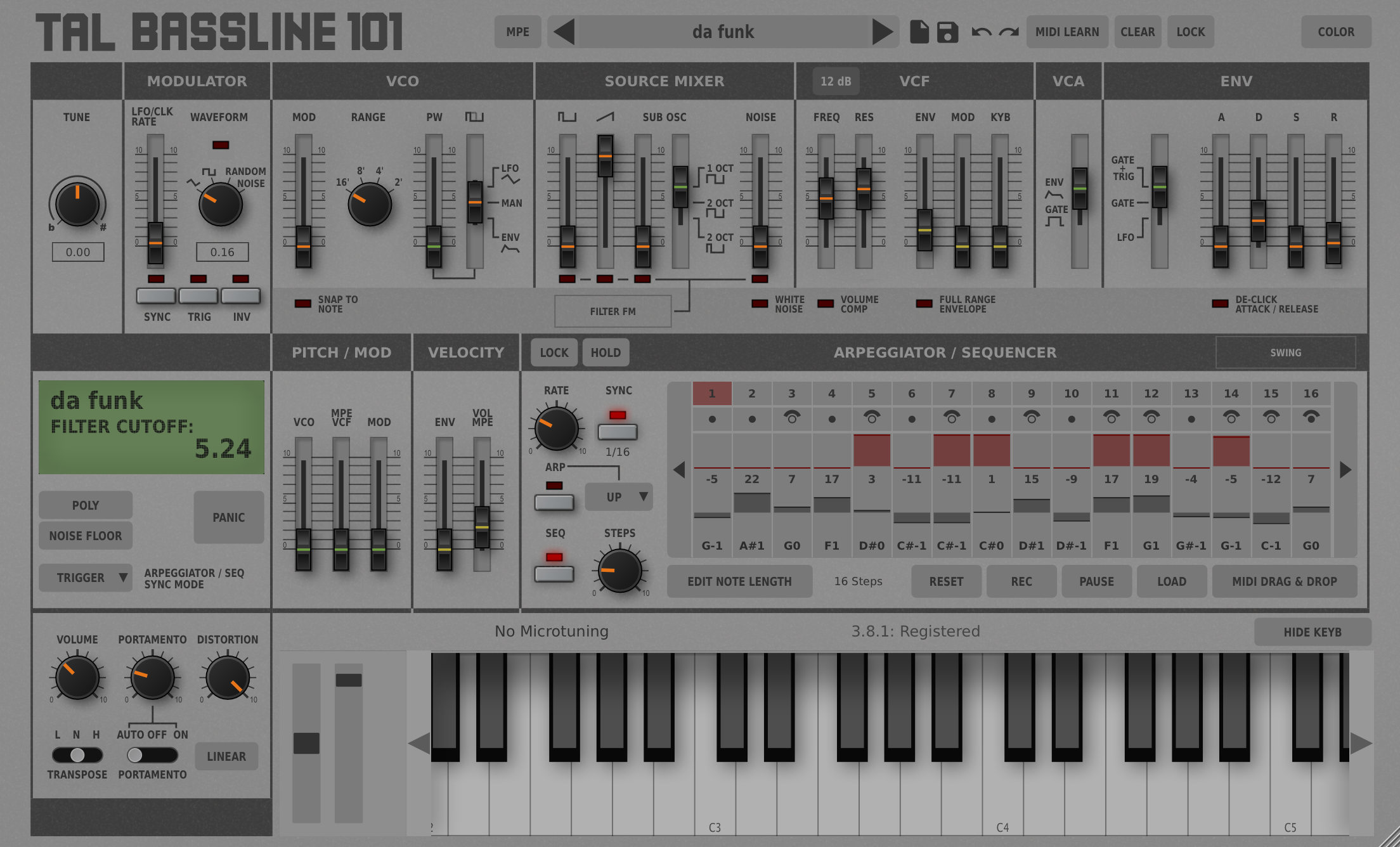 Togu Audio Line TAL-BassLine-101 v3.9.0 单声道低音合成器