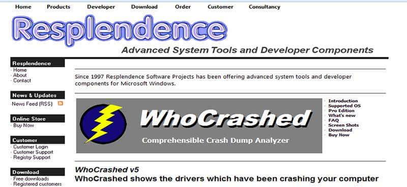 WhoCrashed Professional v7.00 Build 700.30108 计算机崩溃分析工具