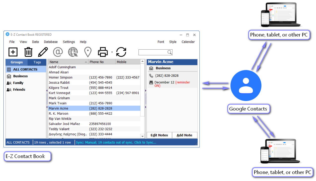 E-Z Contact Book v5.2.3.96 管理联系信息软件