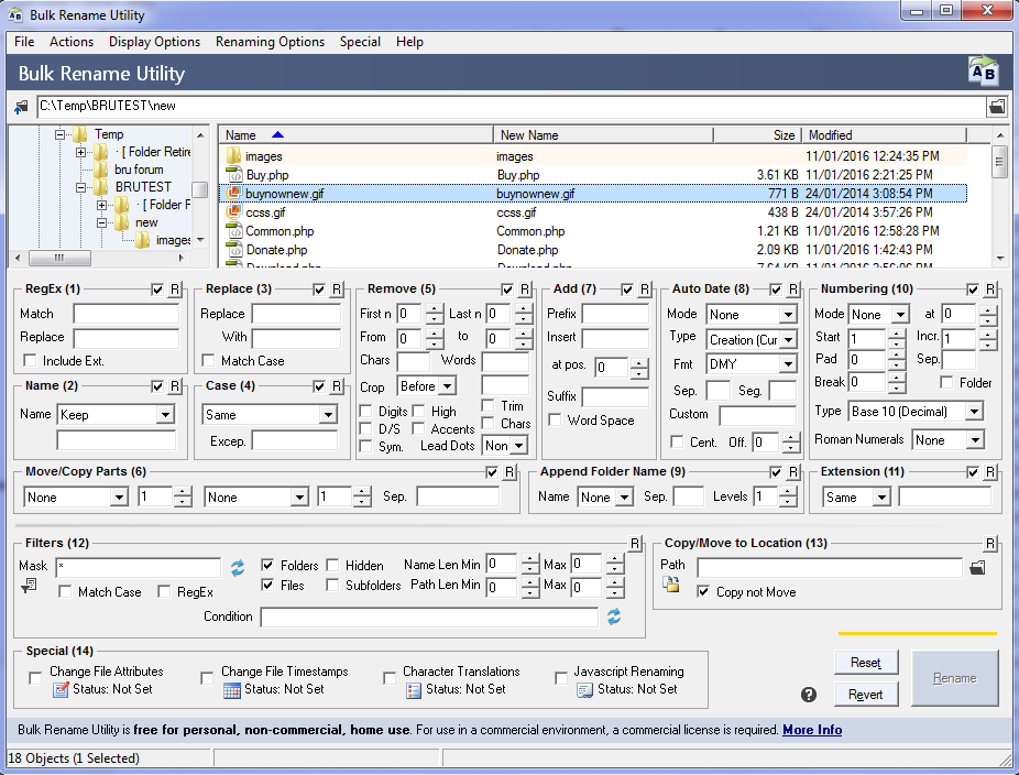 Bulk Rename Utility v3.4.4 批量文件重命名软件