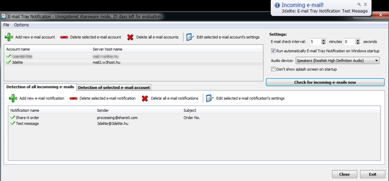 3delite Email Tray Notification v1.1.22.48 电子邮件通知工具软件