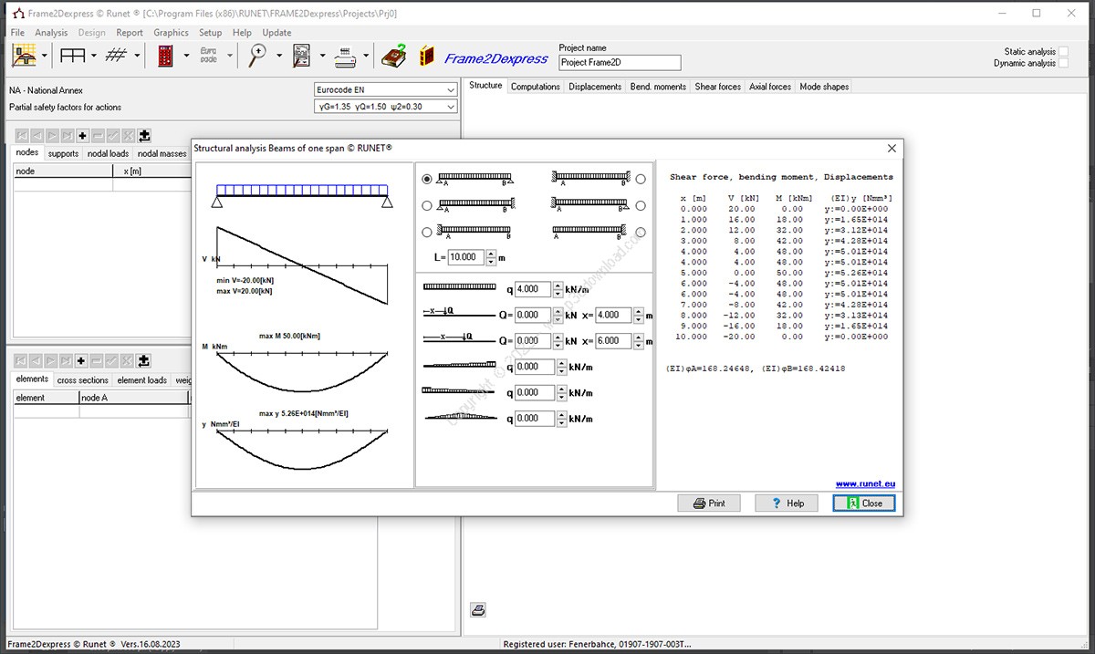 RUNET FRAME2Dexpress v16.08.2023 2D框架结构分析软件