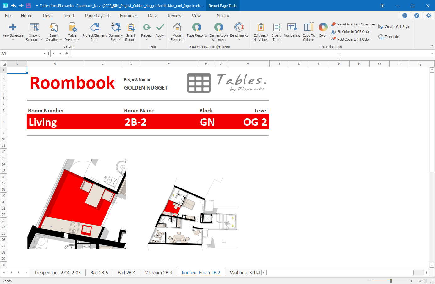 Planworks Tables 2024.3.0.0 嵌入Revit内部电子表格插件