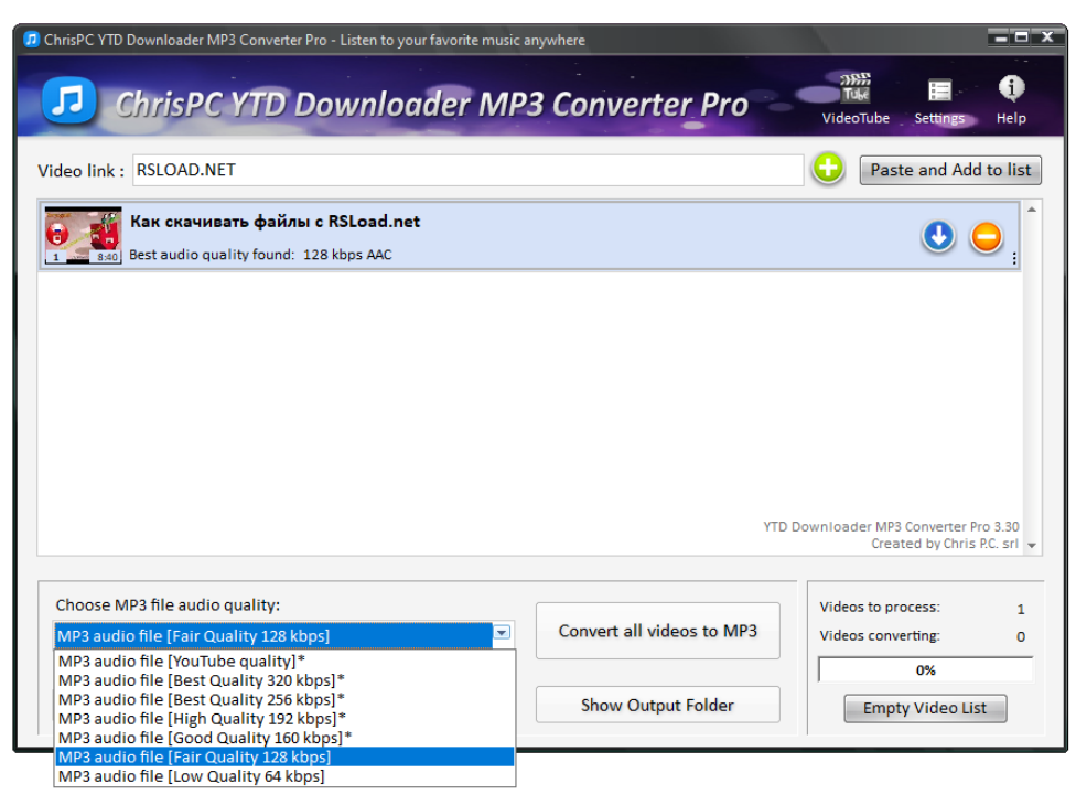 ChrisPC YTD Downloader MP3 Converter Pro v4.17.03 视频转换为Mp3工具