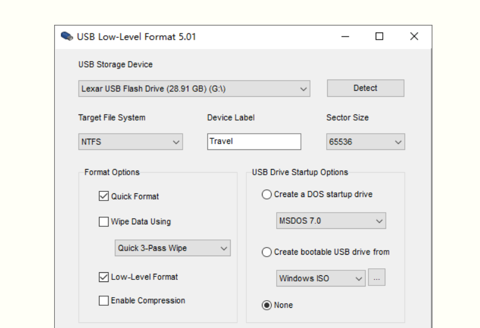 USB Low-Level Format Pro v5.01 磁盘格式化工具