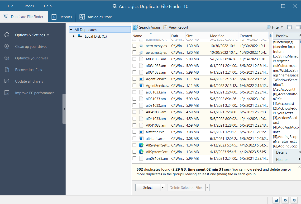 Auslogics Duplicate File Finder v10.0.0.5 删除重复文件工具