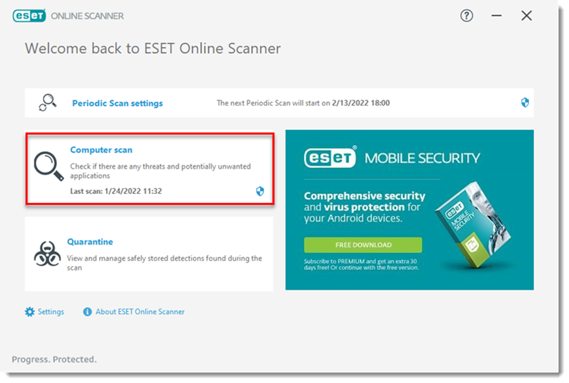 ESET Online Scanner v3.7.4 在线扫描病毒工具