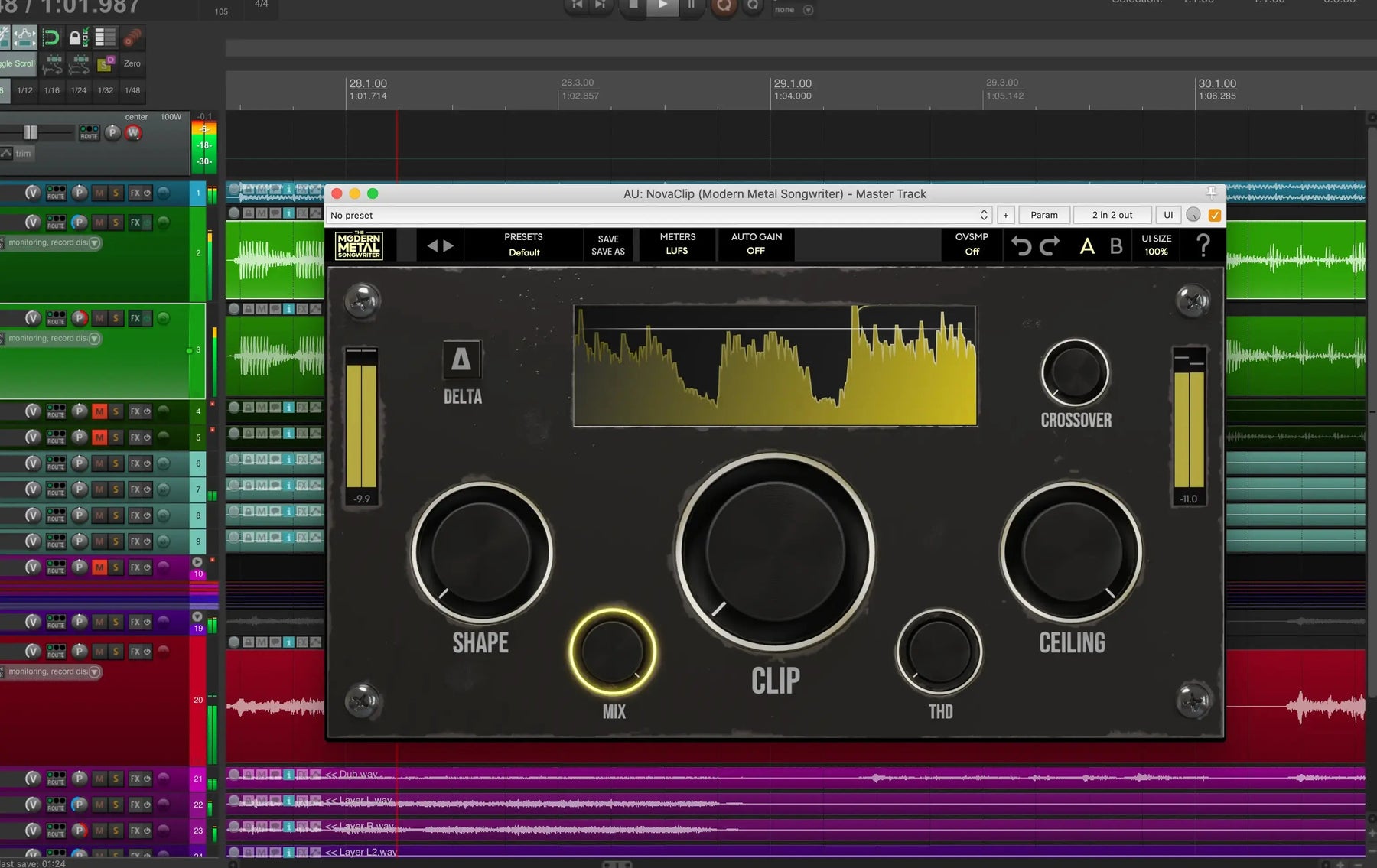 Modern Metal Songwriter NovaClip v1.0.3 高级峰值削波器插件