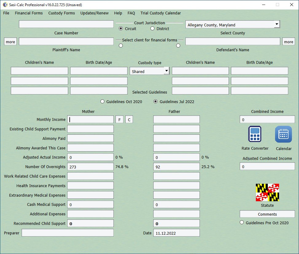 Sasi Calc Pro v16.2.24.0319 儿童抚养费计算软件