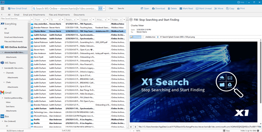 X1 Search Enterprise v9.0.0.15 查找任何文档或电子邮件工具