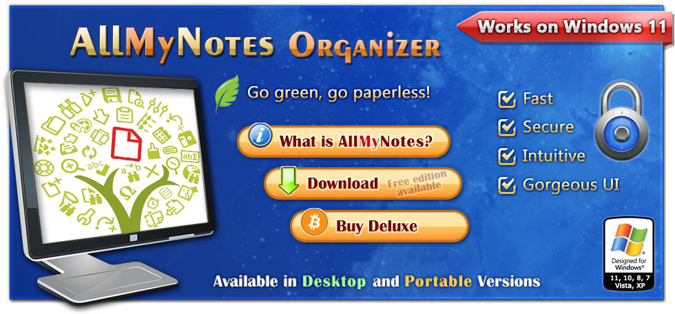 AllMyNotes Organizer Deluxe v3.47.1007 创建笔记工作工具