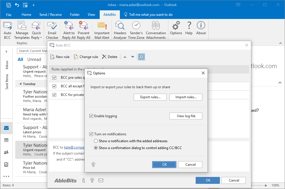 Ablebits AutoBCC for Outlook 2024.1.449.1802 自动密件抄送Outlook电子邮件