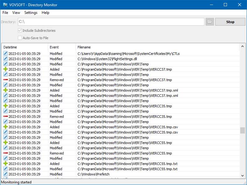 VovSoft Directory Monitor v2.0 监视文件夹工具