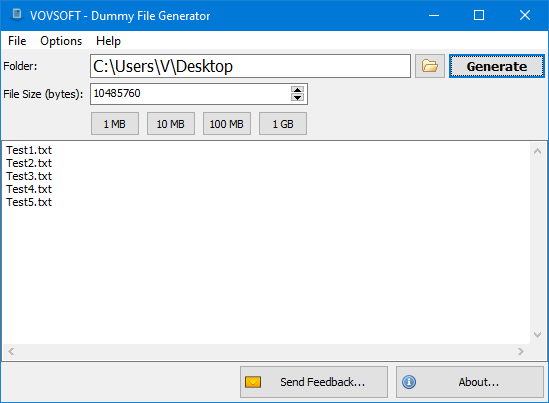 VovSoft Dummy File Generator v1.5 批量创建多个文件工具