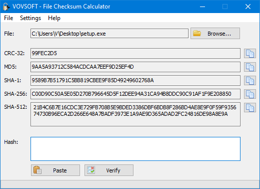 VovSoft File Checksum Calculator v2.2 文件校验和计算器