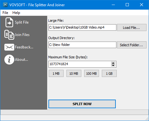 VovSoft File Splitter and Joiner v2.1 文件分割与合并工具