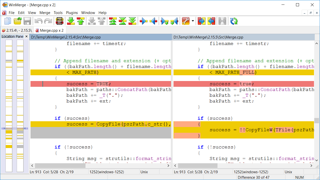 WinMerge v2.16.40 开源差异和合并工具