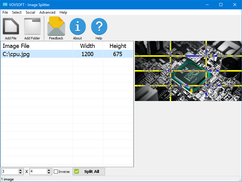 VovSoft Image Splitter v1.1 图片文件分割工具