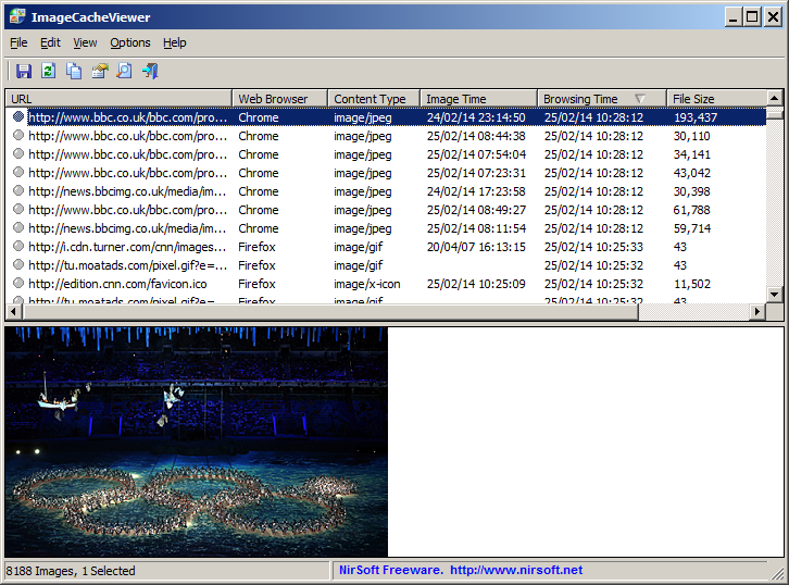 ImageCacheViewer v1.31 查看Web浏览器缓存中图像工具