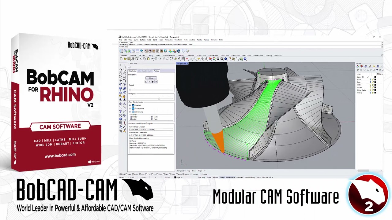 BobCAD-CAM for Rhino v3 build 4722 SP0 CAM软件插件