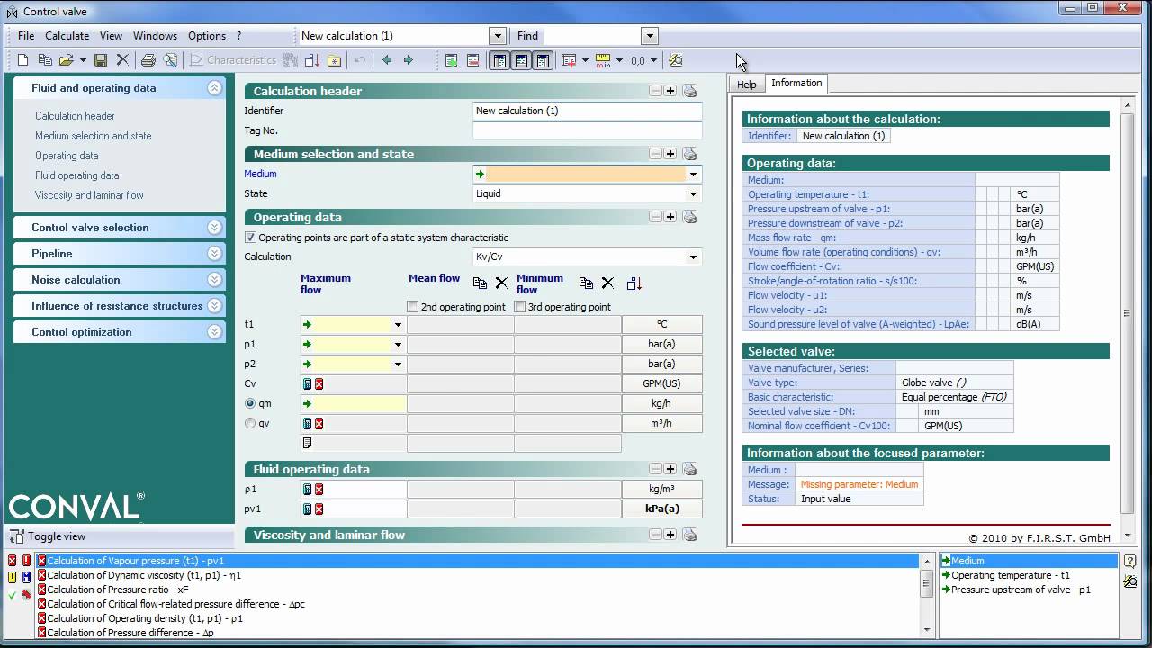 F.I.R.S.T. Conval v11.3.0 阀门选择和流量分析的软件
