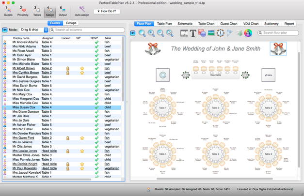 PerfectTablePlan Professional v7.0.1 婚礼/庆祝座位计划工具