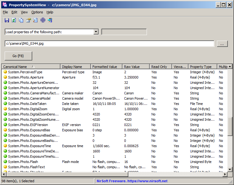 PropertySystemView v1.20 查看和编辑文件属性工具