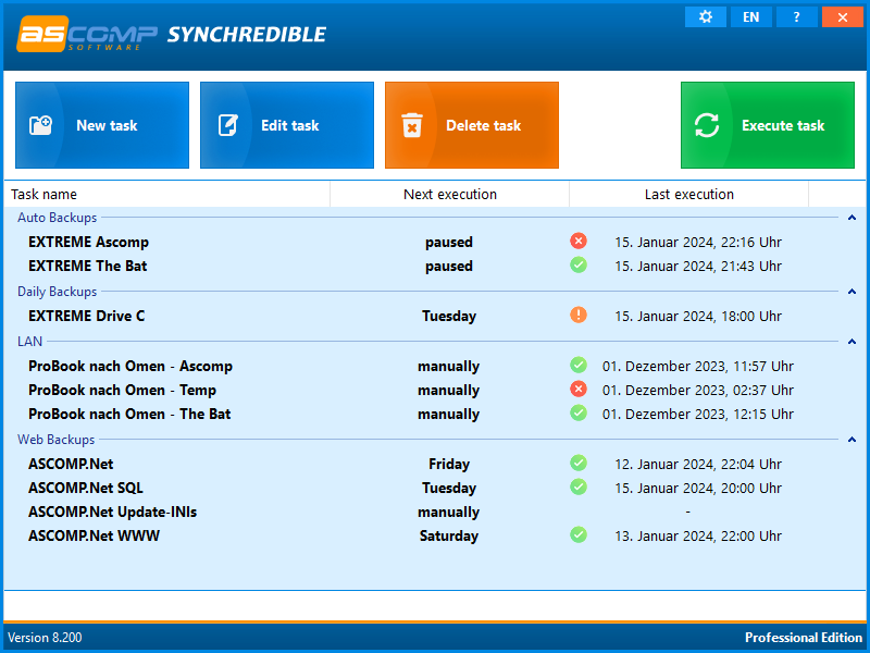 Synchredible Professional v8.204 文件同步与备份软件