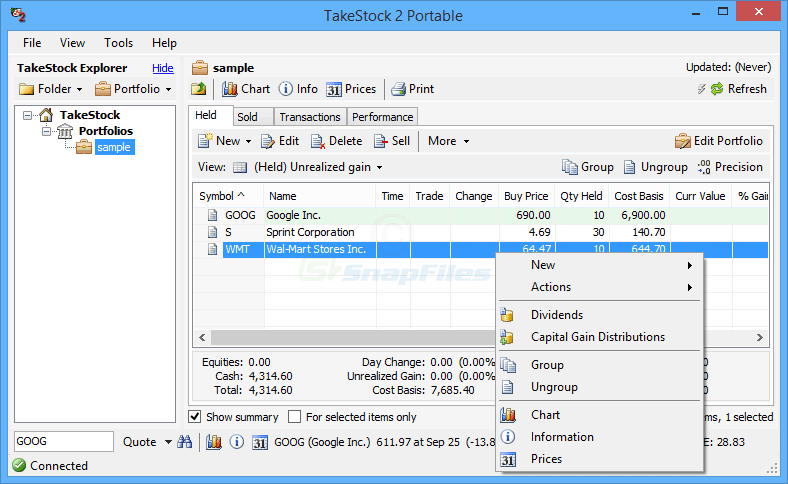 TakeStock v2.0.69 + Portable 投资组合管理软件