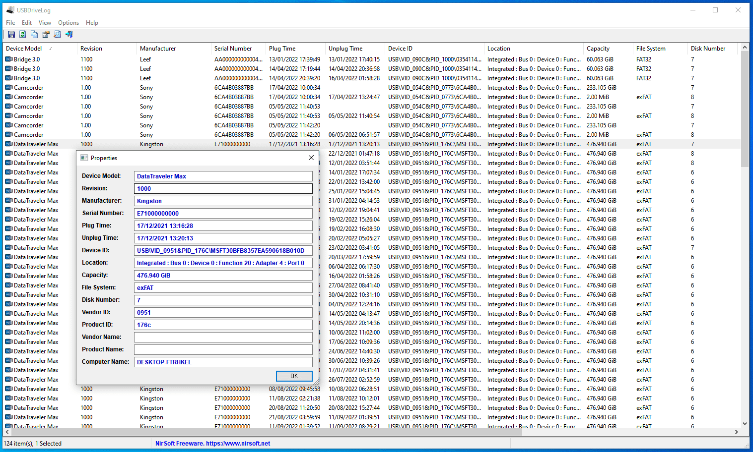 USBDriveLog v1.13 USB驱动器显示详细信息工具