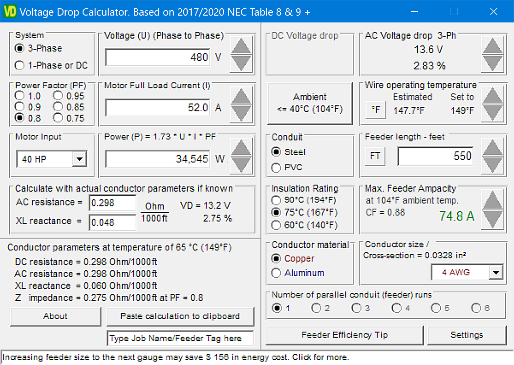 MC Group Voltage Drop Calculator v23.6.6 计算电压降软件